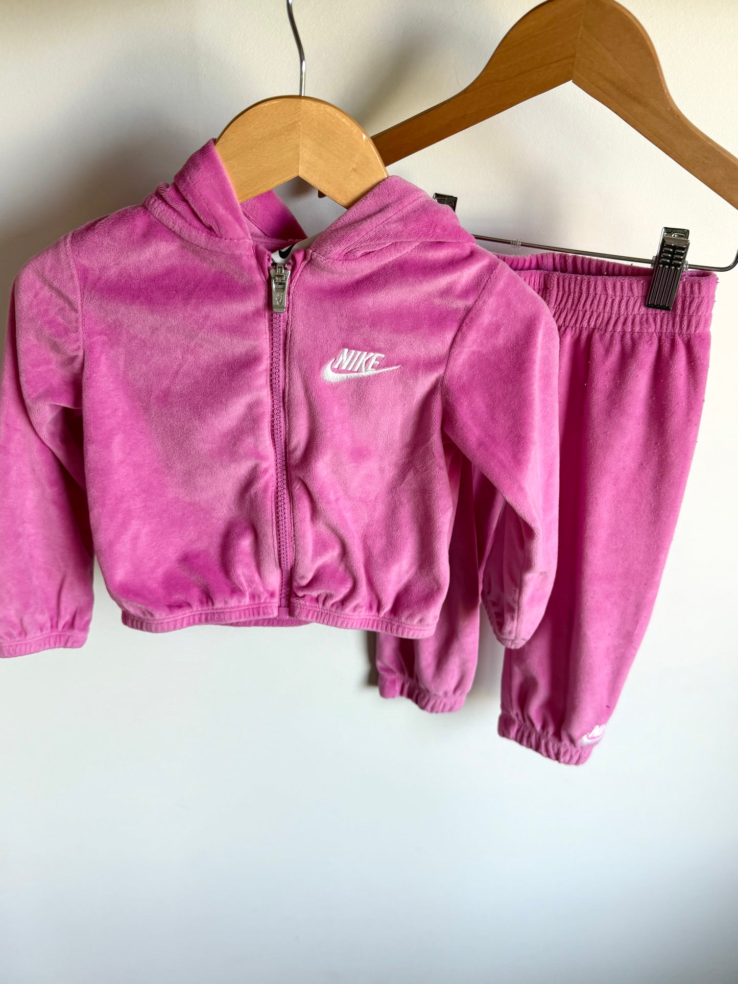Pink Nike Zip Hoodie + Pants Set / 2T