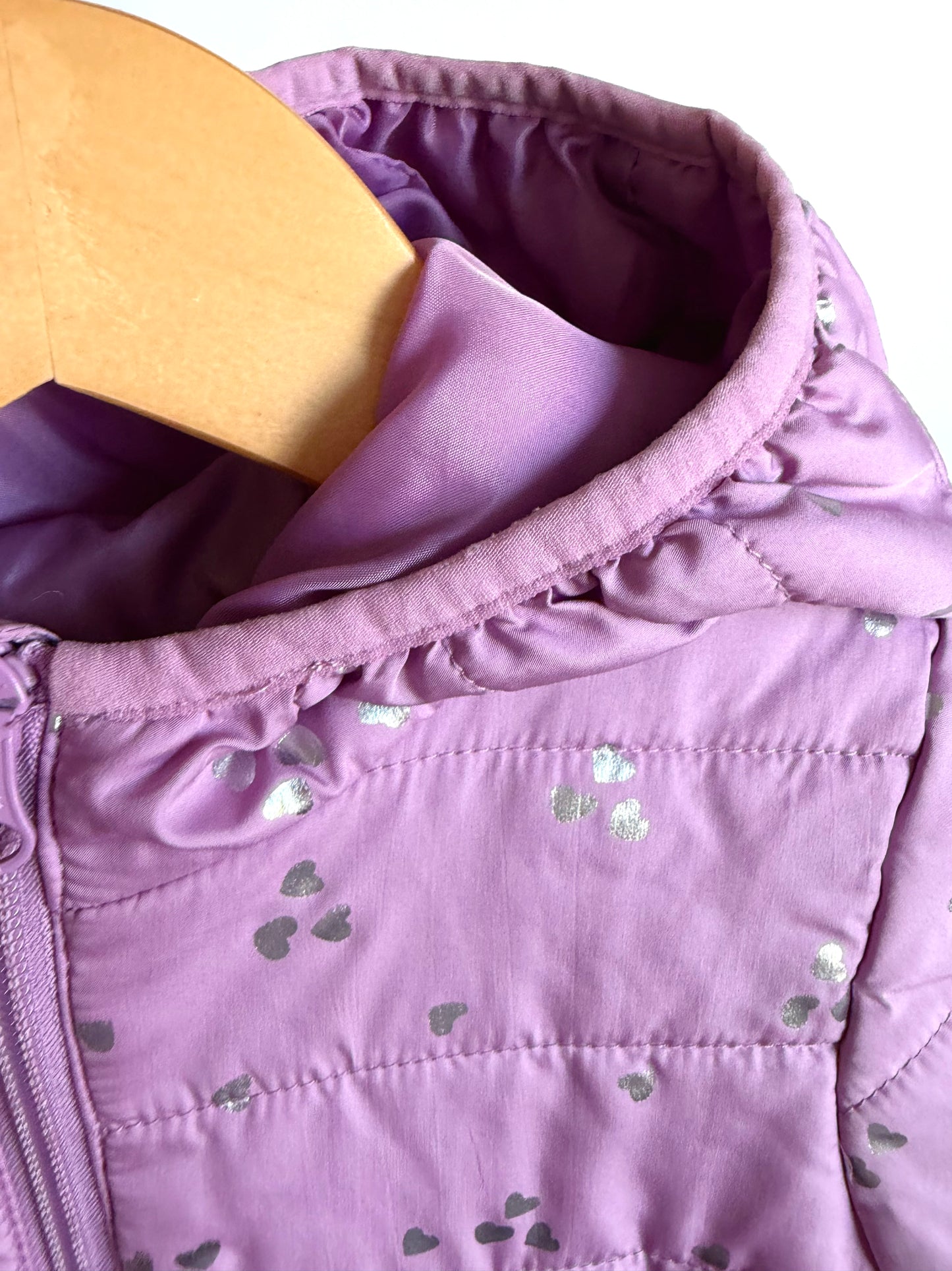 Purple + Silver Heart Bunting Suit / 18-24m