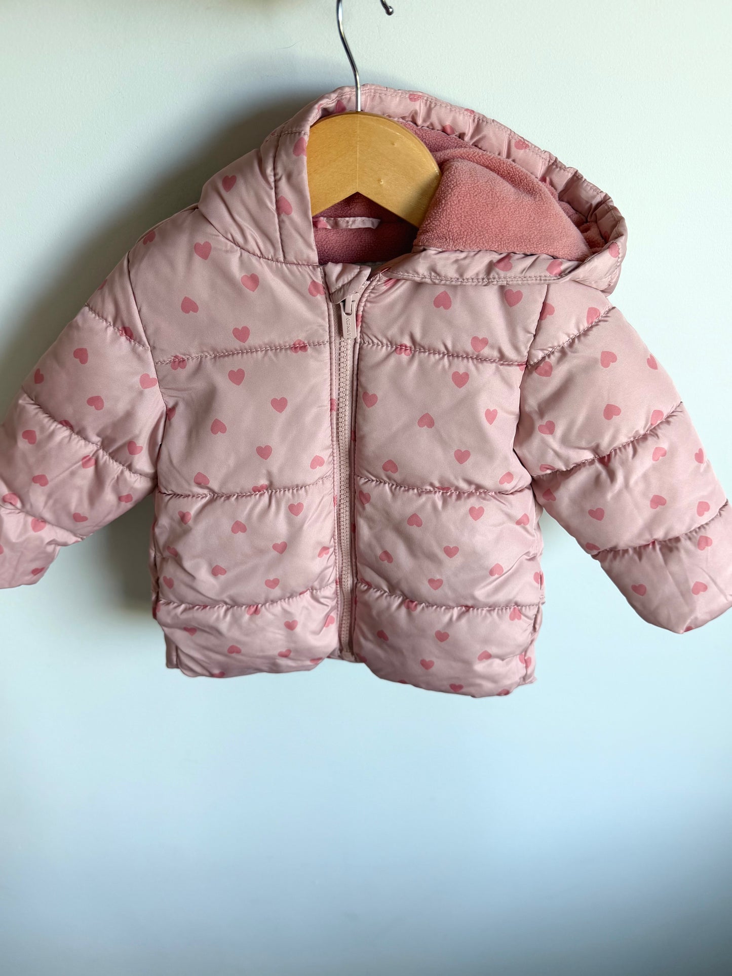 Pink Fleece Lined Heart Jacket / 18-24m