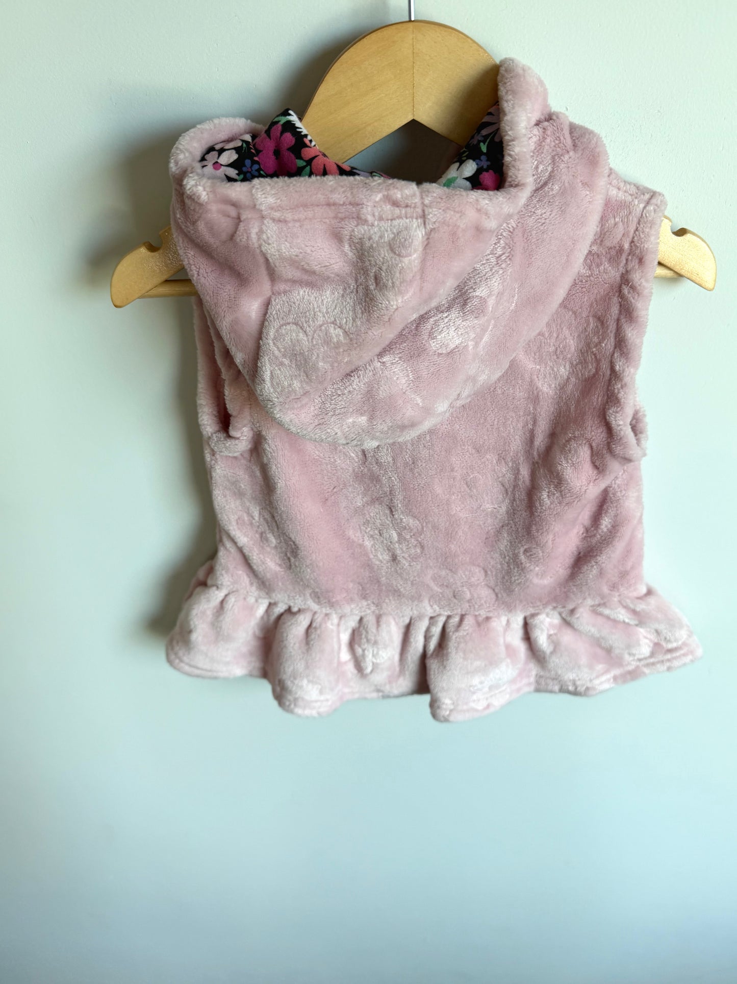 Pink Fuzzy Hooded Vest / 2T