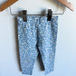 Blue Floral Leggings / 12-18m