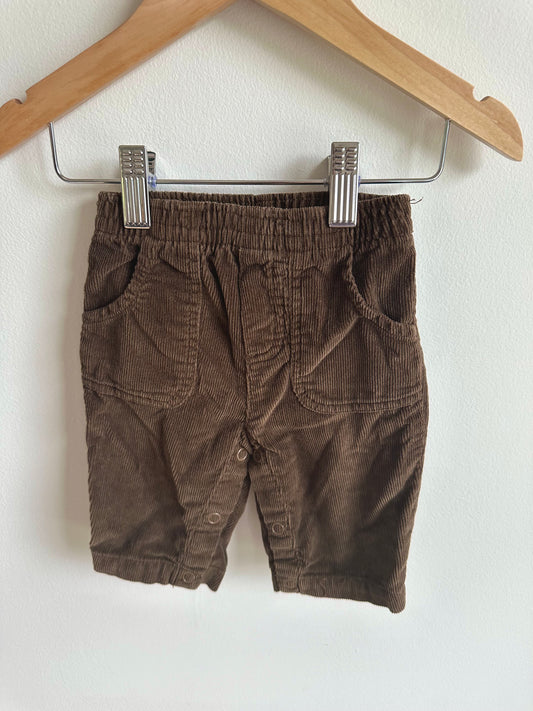 Brown Ribbed Pants / 0-3m