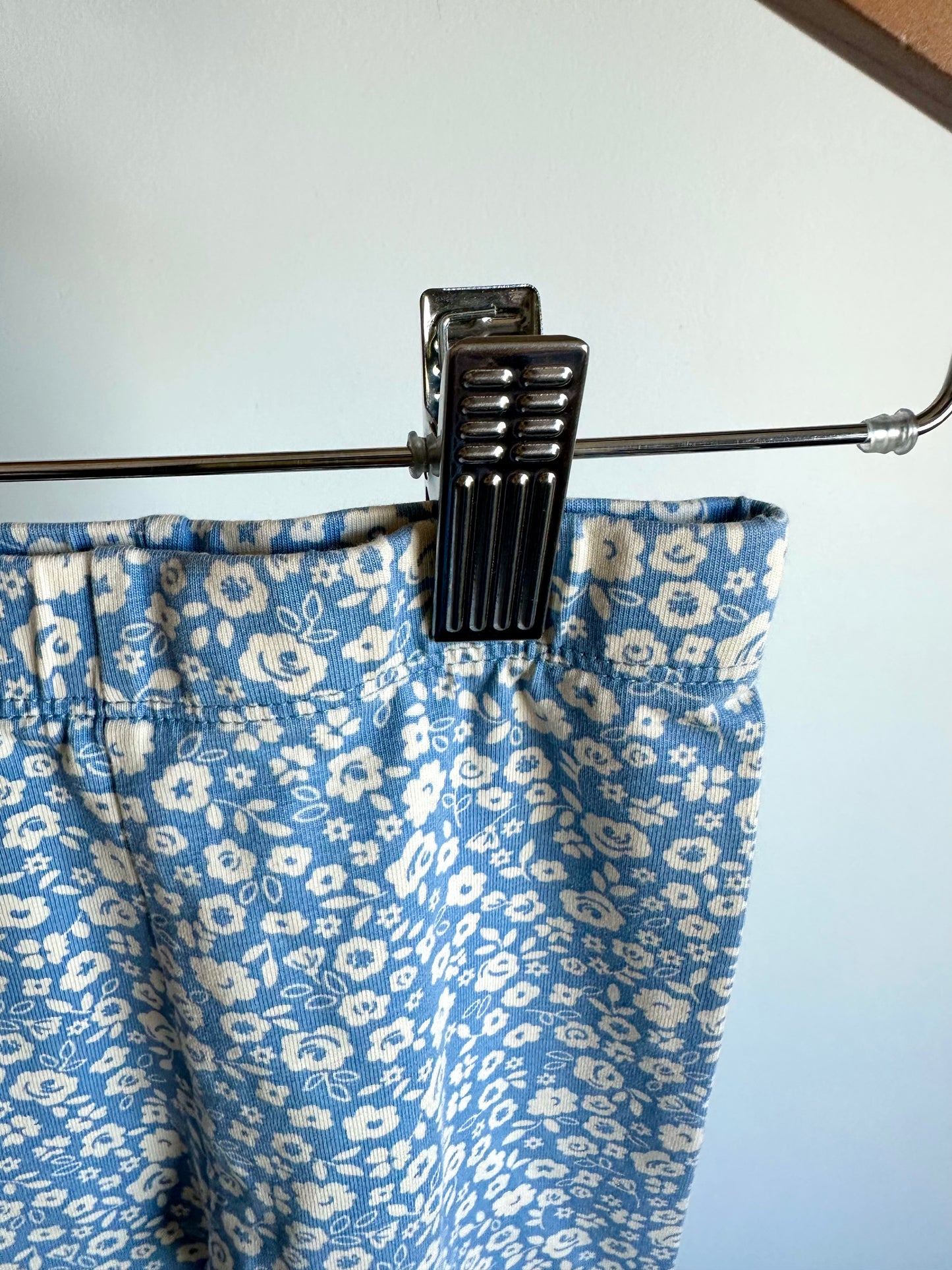 Blue Floral Leggings / 12-18m