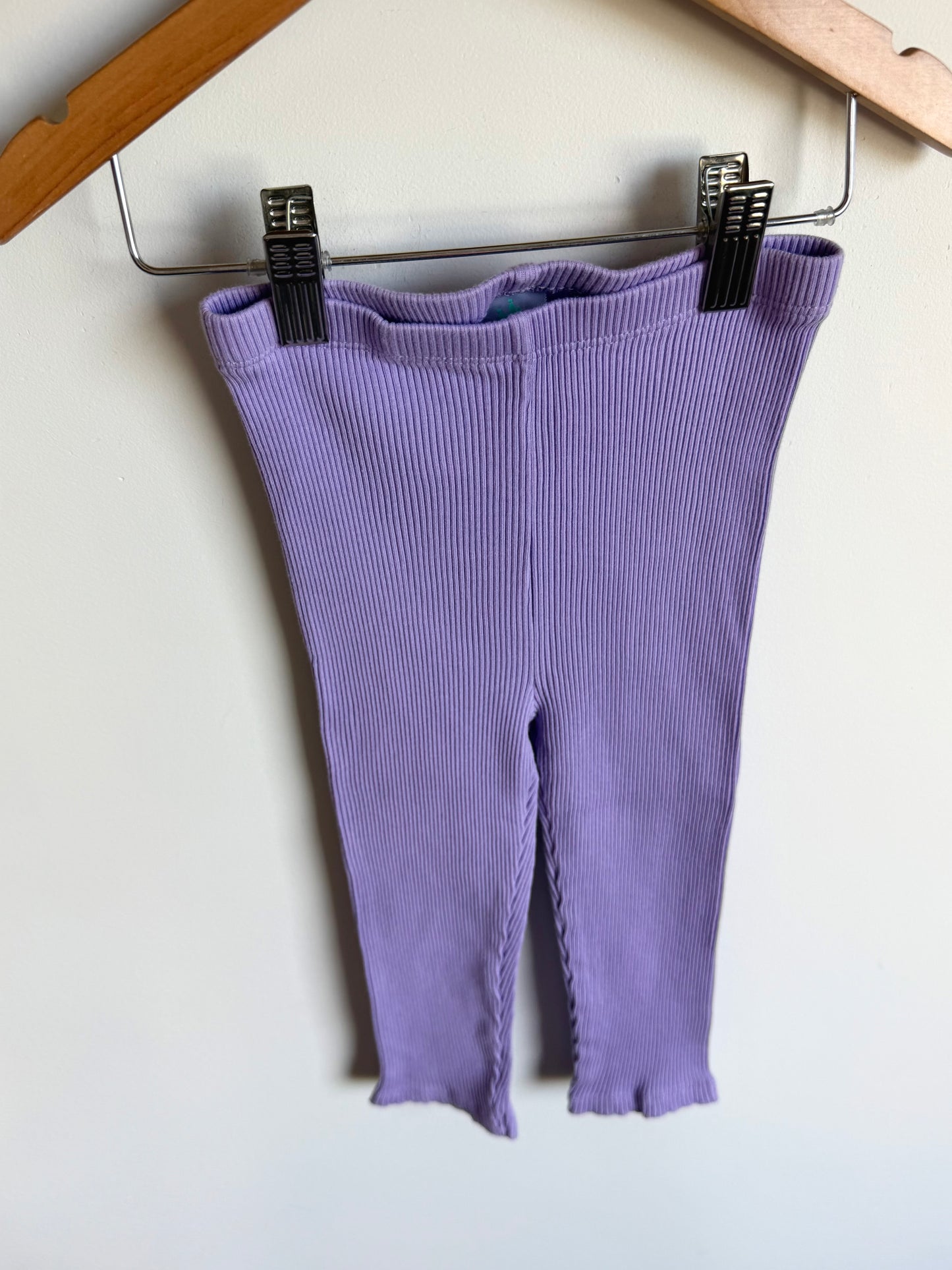Purple Ribbed Leggings / 24m