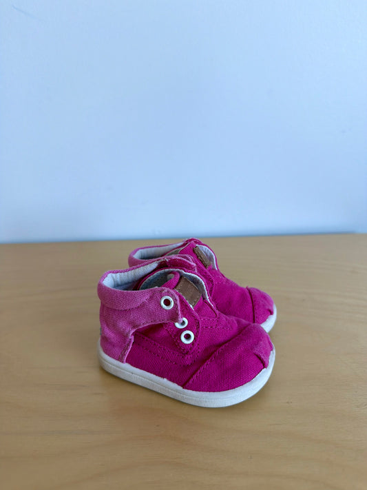 Toms Pink Velcro Shoes / Size 3 Infant