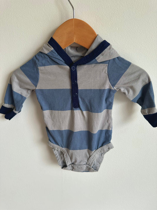 Blue Striped Hooded Bodysuit / 3m