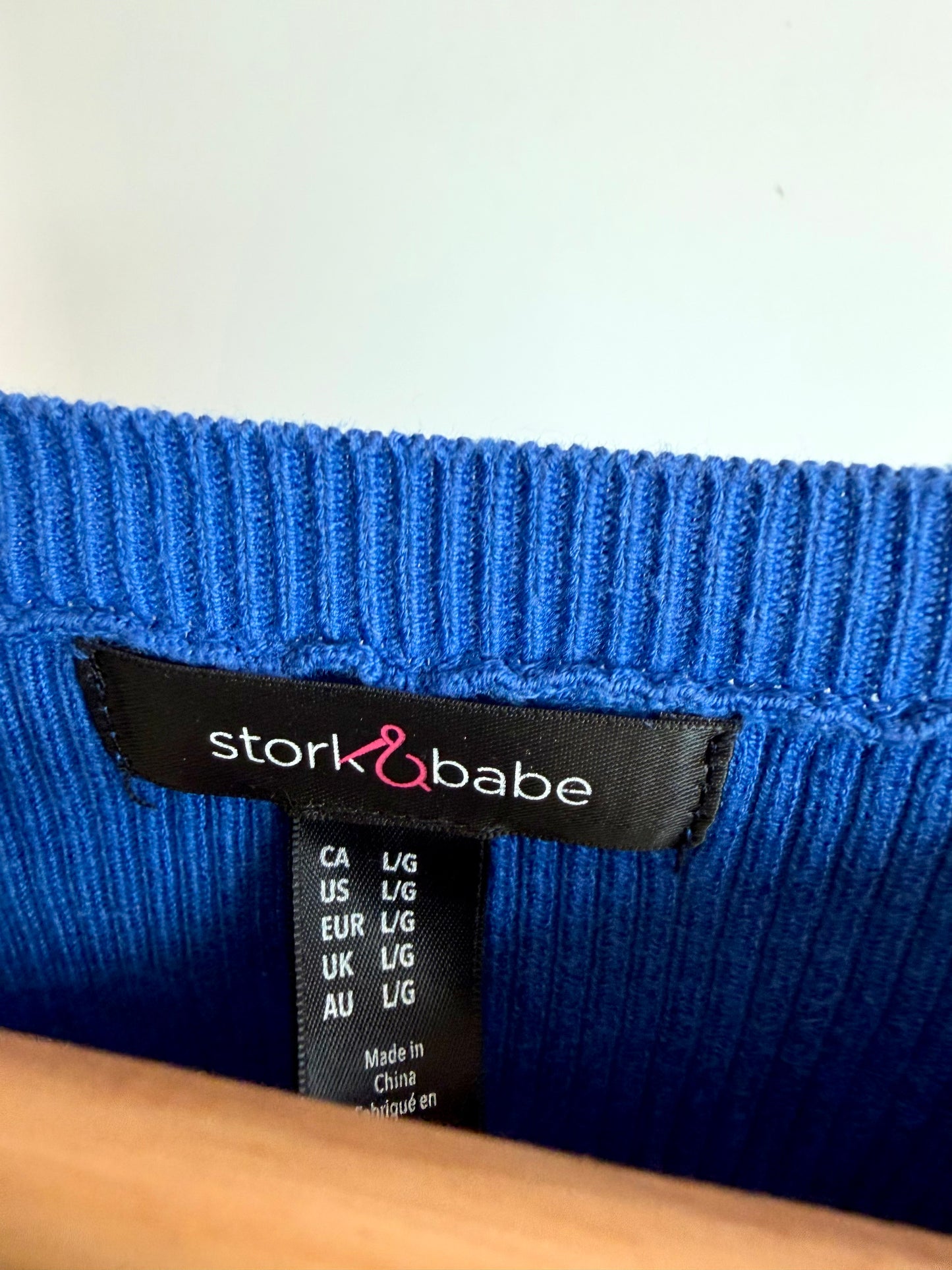 Blue Ribbed Knit Maternity Long Sleeve (PLAY)/ L