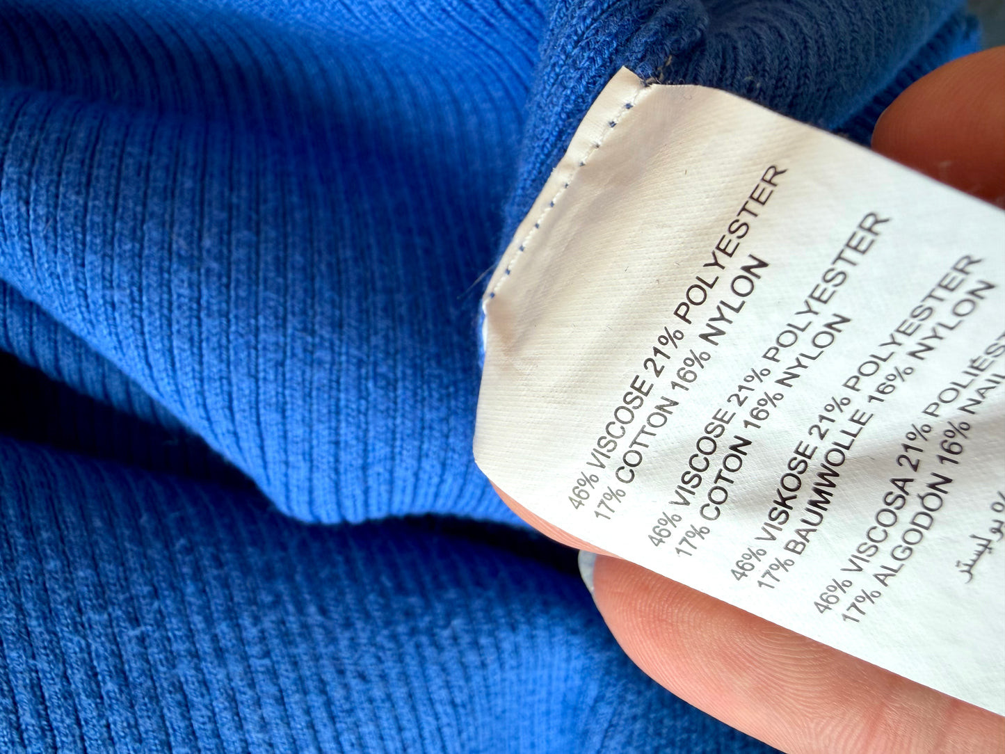 Blue Ribbed Knit Maternity Long Sleeve (PLAY)/ L
