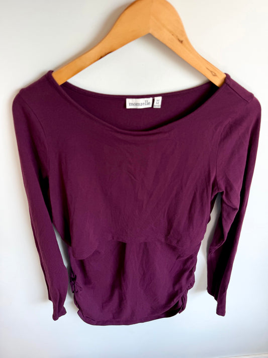 Maroon Long Sleeve Nursing Shirt / M
