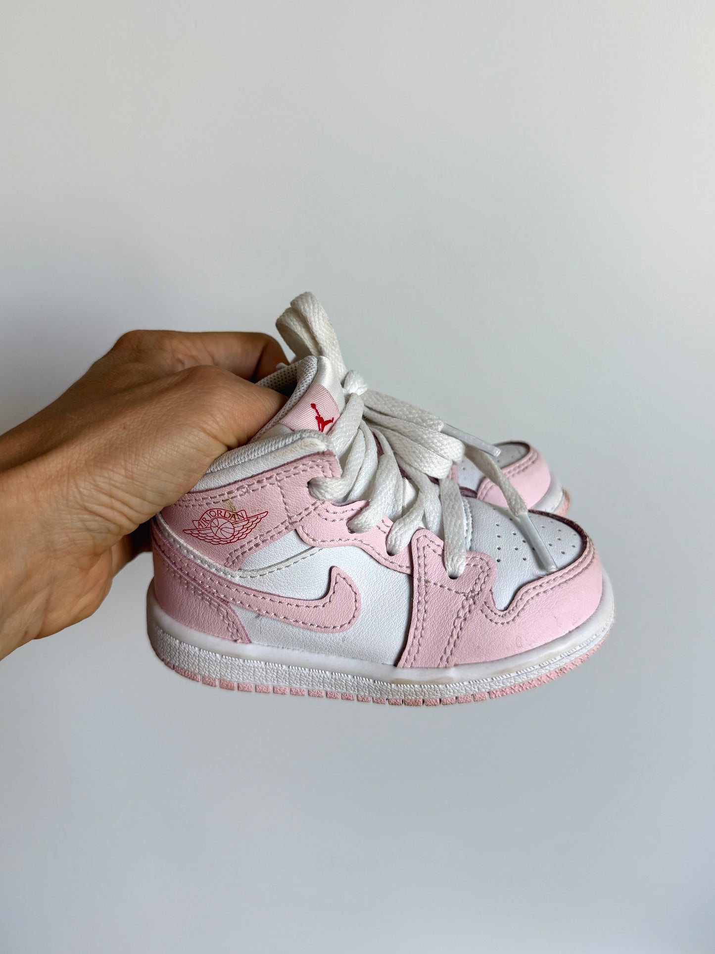 Pink Air Jordan Mid Sneakers / Size 5 Toddler