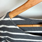 Grey + White Striped Maternity Dress / M