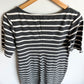 Grey + White Striped Maternity Dress / M