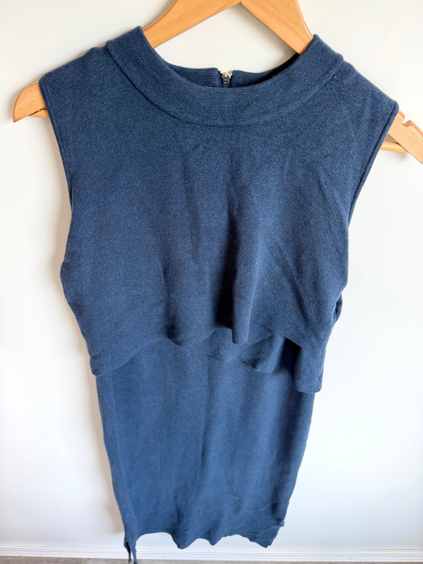 Blue Thick Knit Maternity/Nursing Dress / M