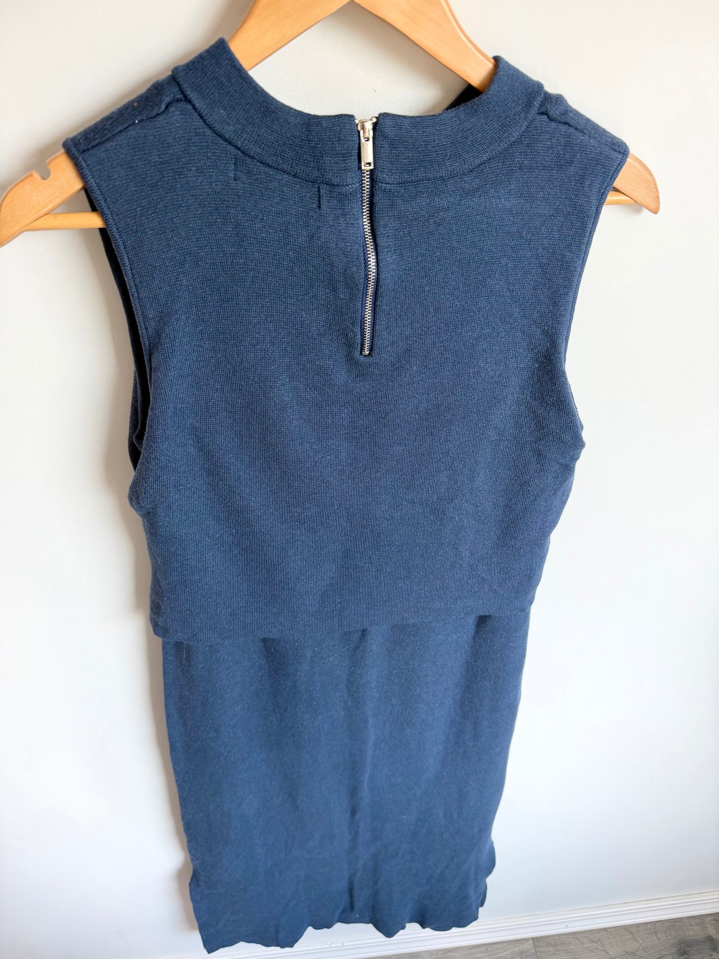 Blue Thick Knit Maternity/Nursing Dress / M