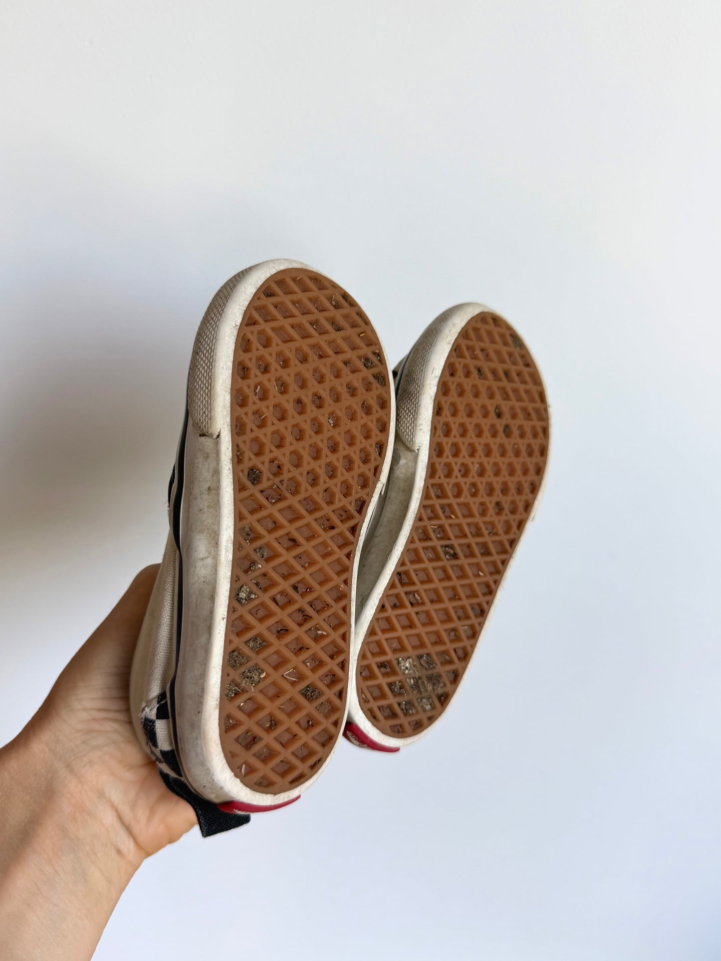 Vans Black Checkered No Lace Slip On Shoes (PLAY) / Size 6 toddler