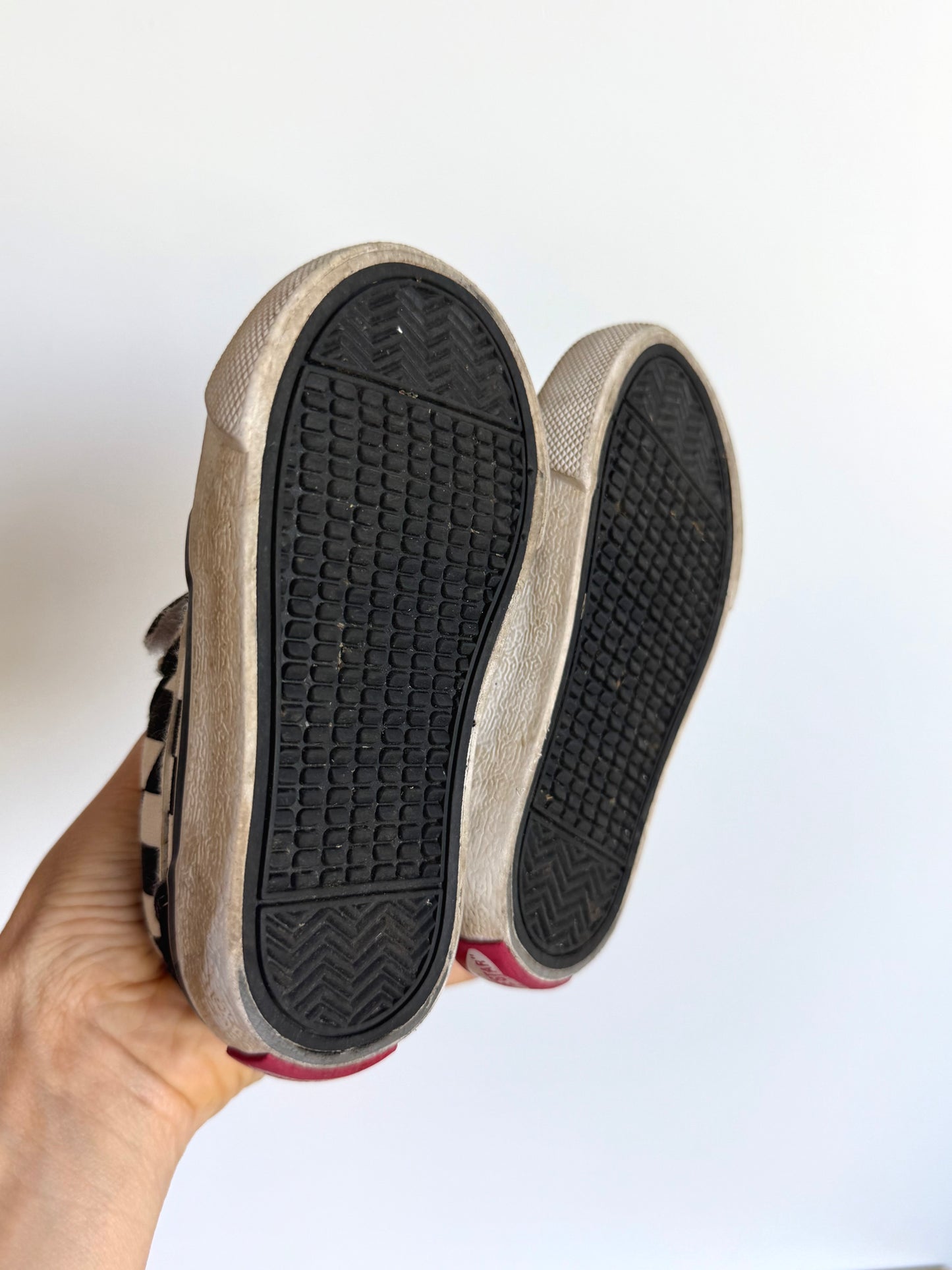 Black Checkered Velcro Shoes / Size 6 toddler