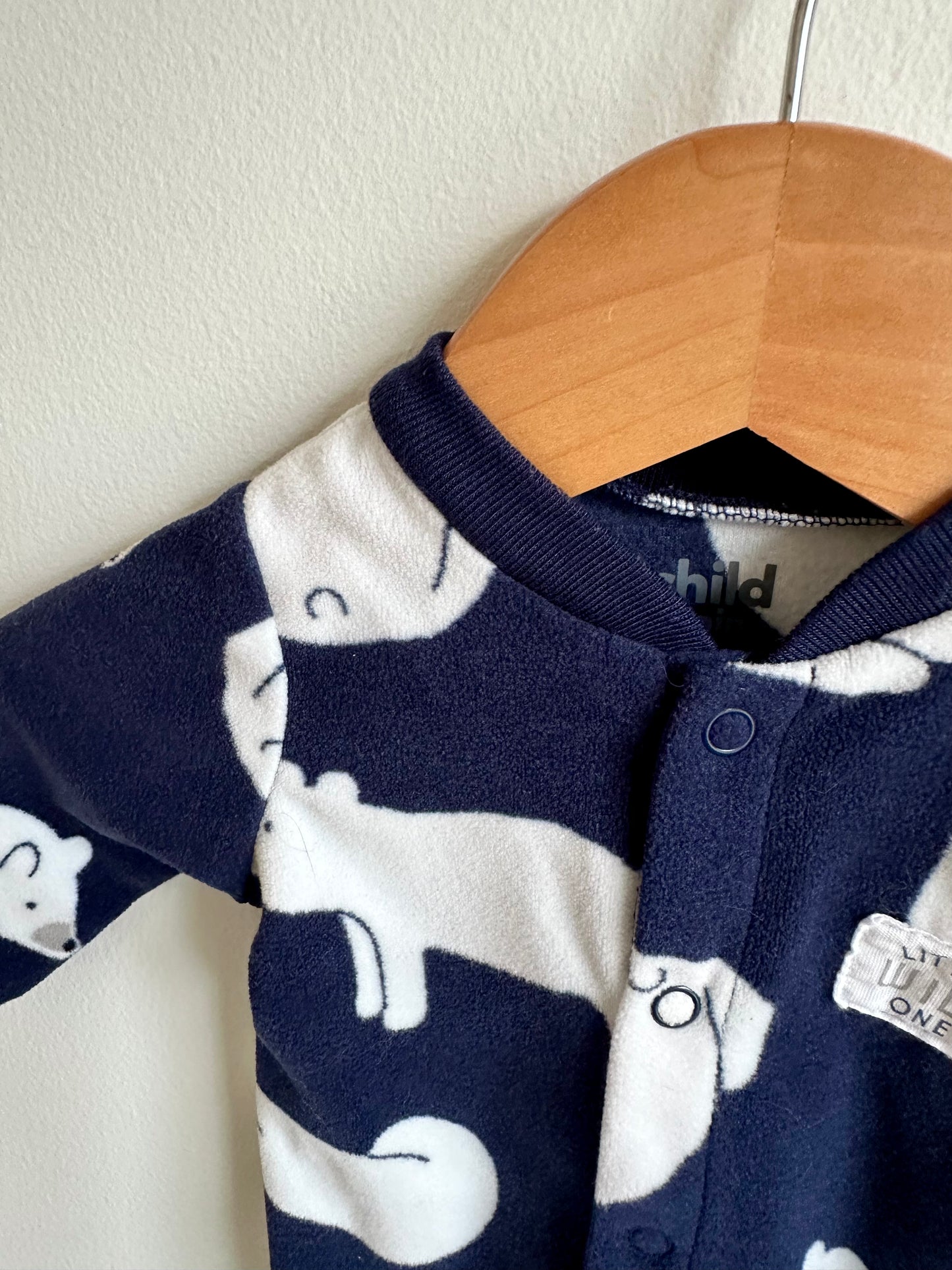 Polar Bear Fleece Sleeper / 0m