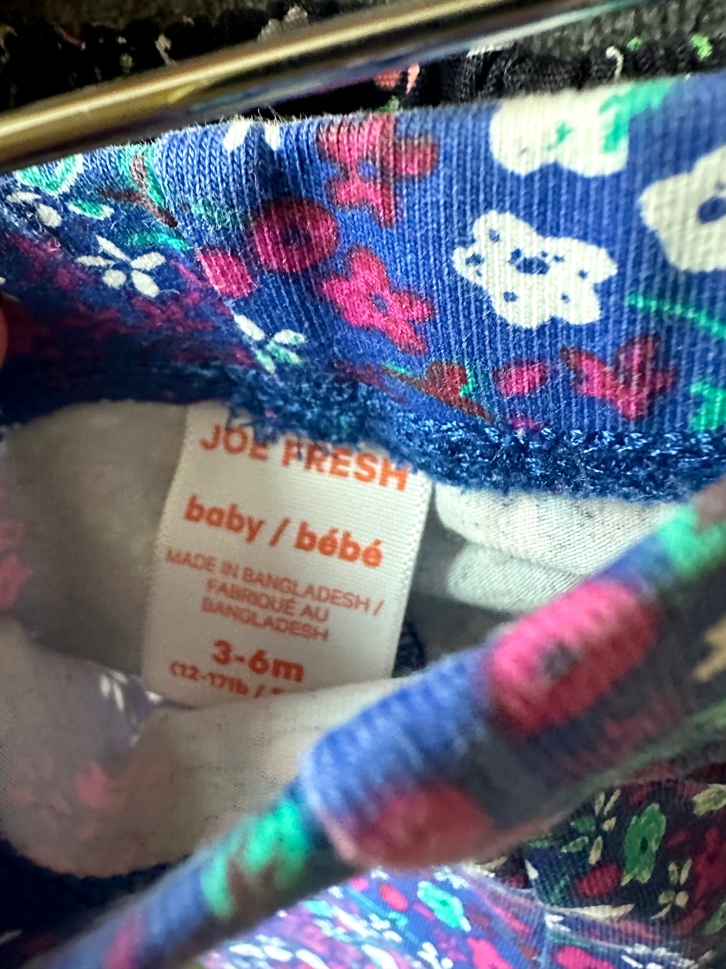 Indigo Floral Leggings / 3-6m