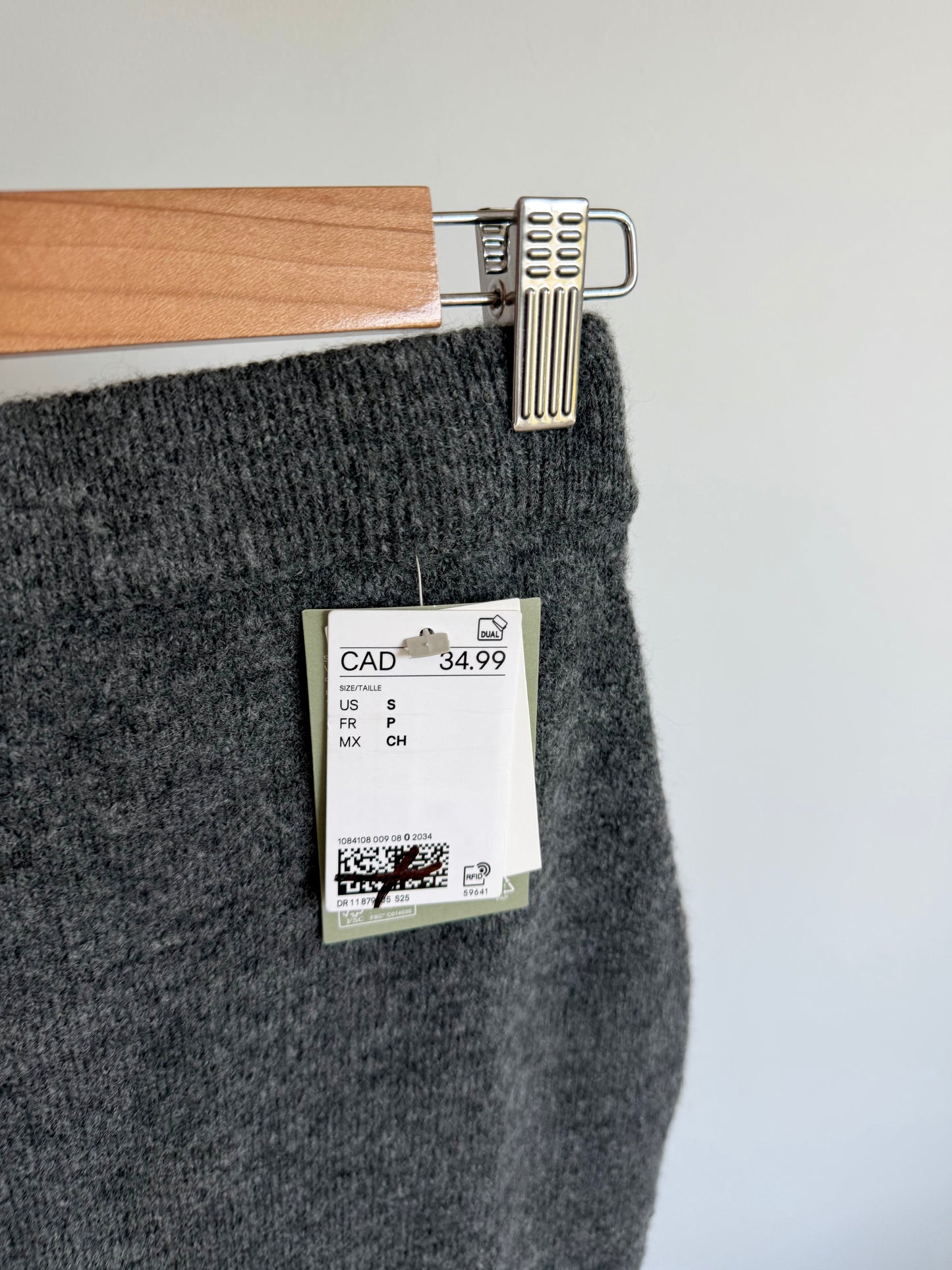 H&M Dark Grey Knit Maternity Skirt (With Tags) / S