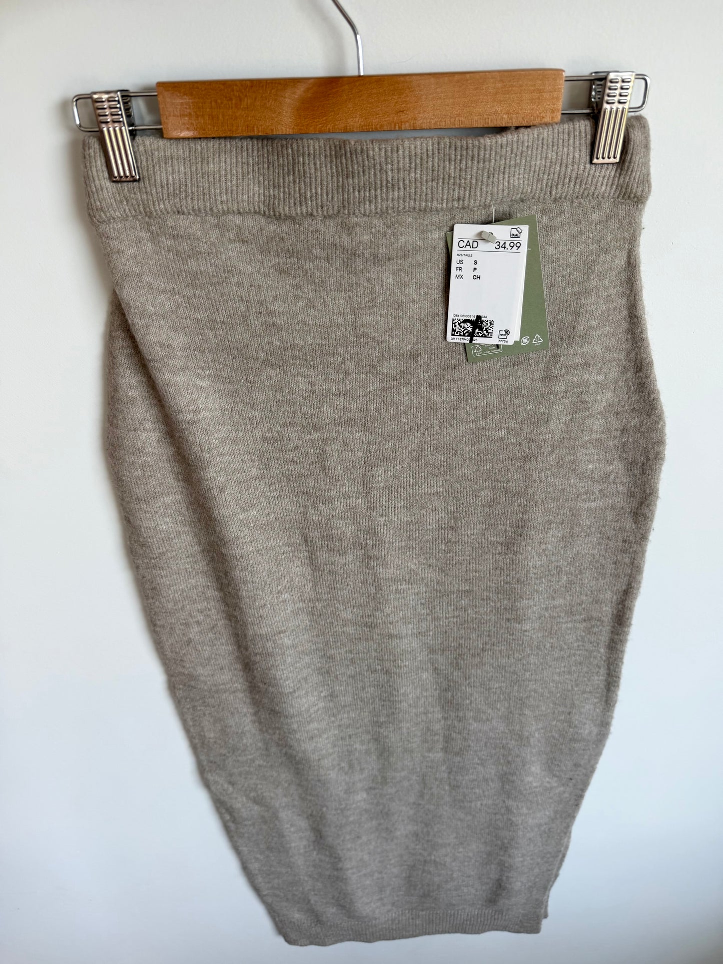 H&M Taupe Knit Maternity Skirt (With Tags) / S