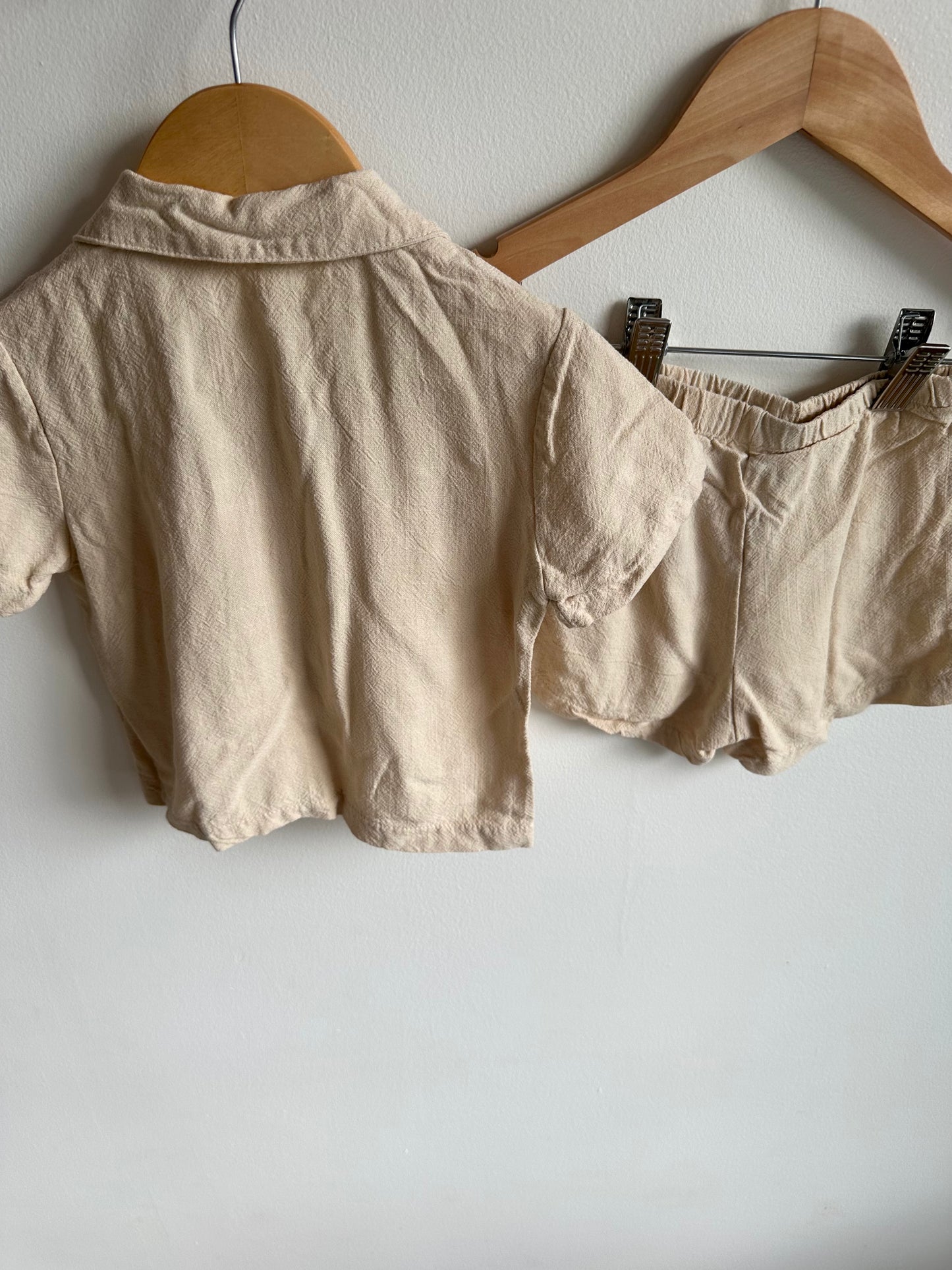 Linen 2 Piece Short + Top Set / 12-18m