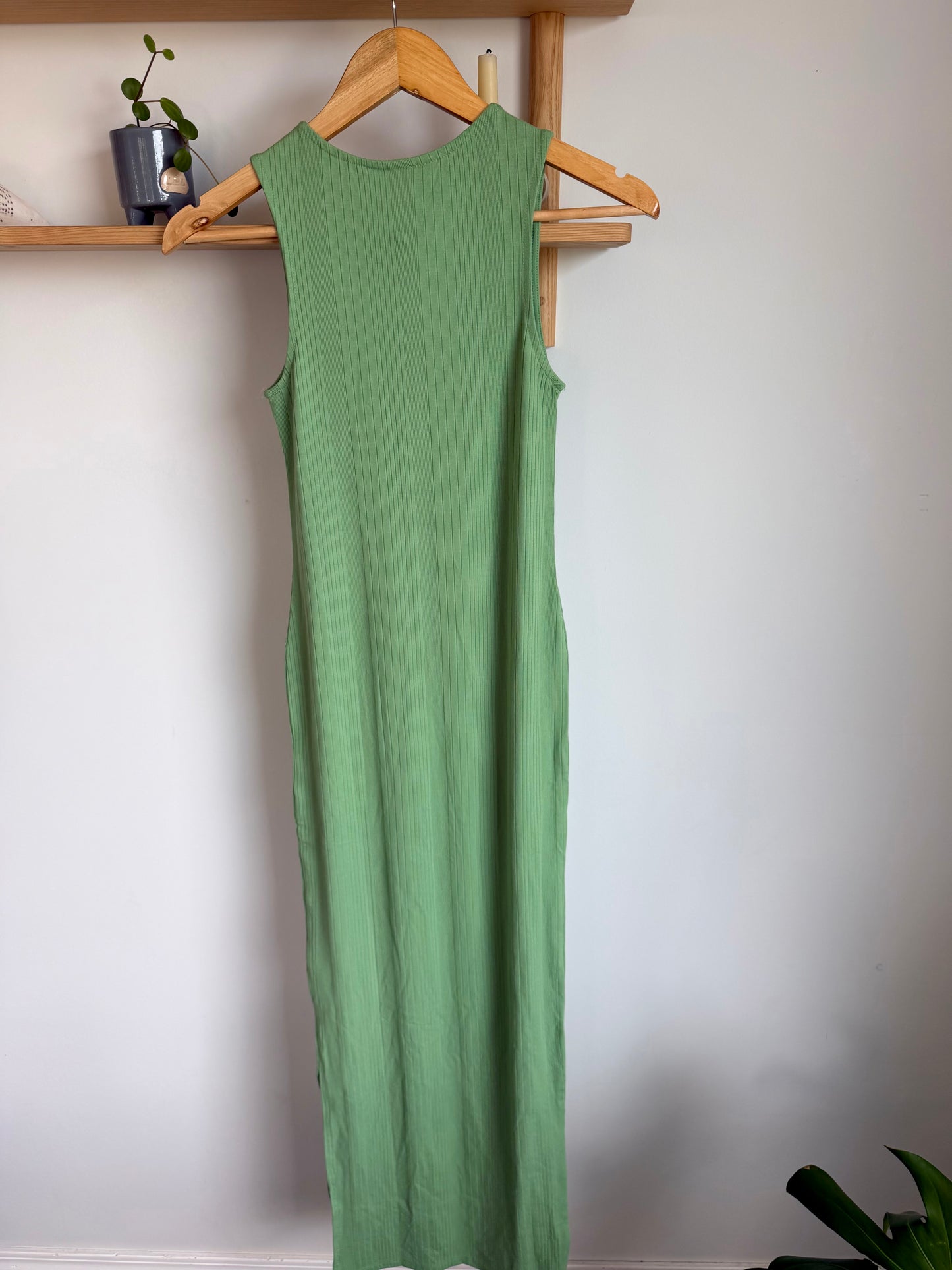 H&M Green Ribbed Viscose Maternity Dress (With Tags) / XS