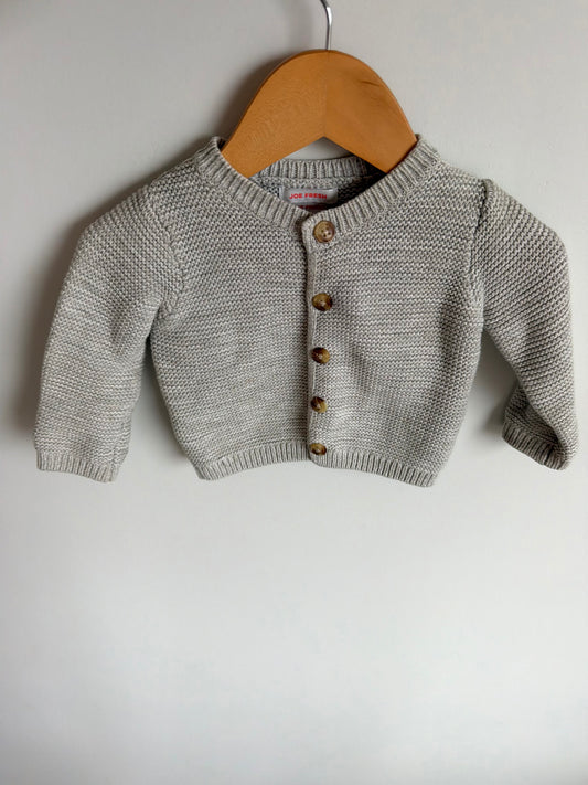 Grey Knit Cardigan / 6-12m