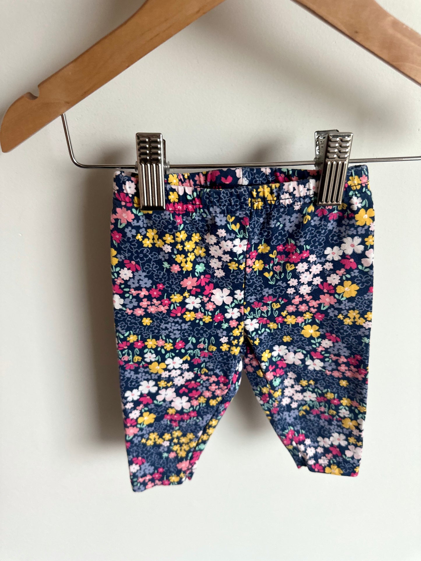 Colorful Flower Navy Pants / 6m