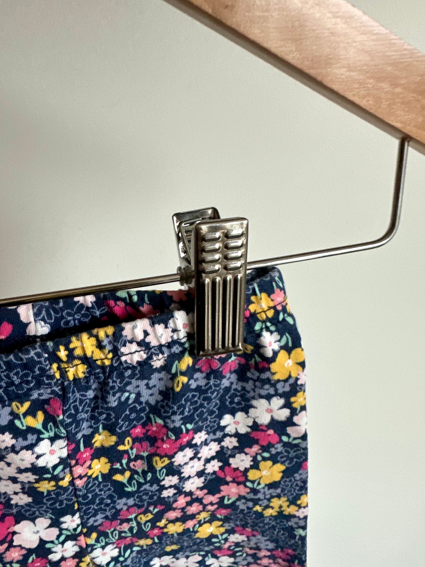 Colorful Flower Navy Pants / 6m