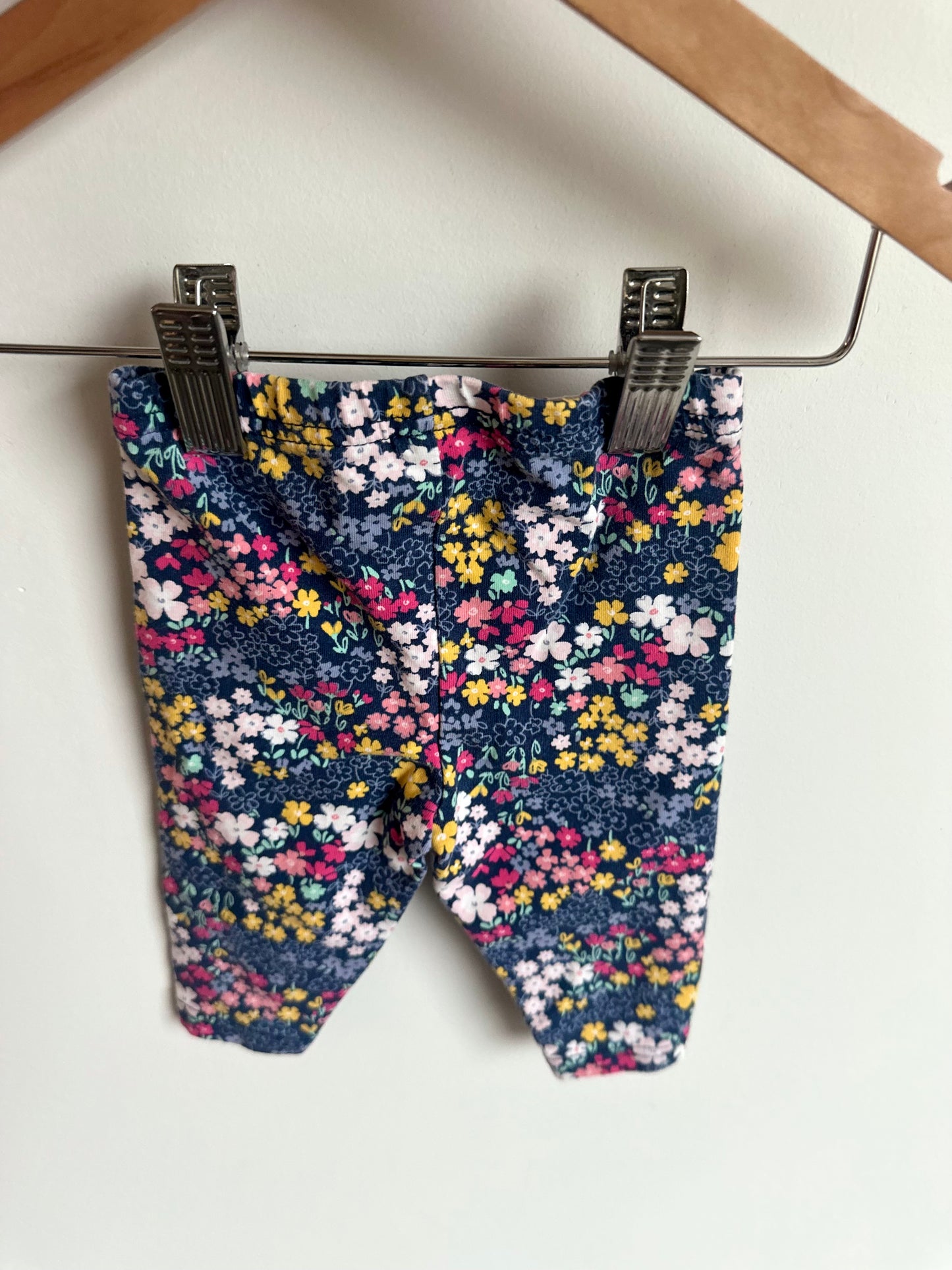 Colorful Flower Navy Pants / 6m