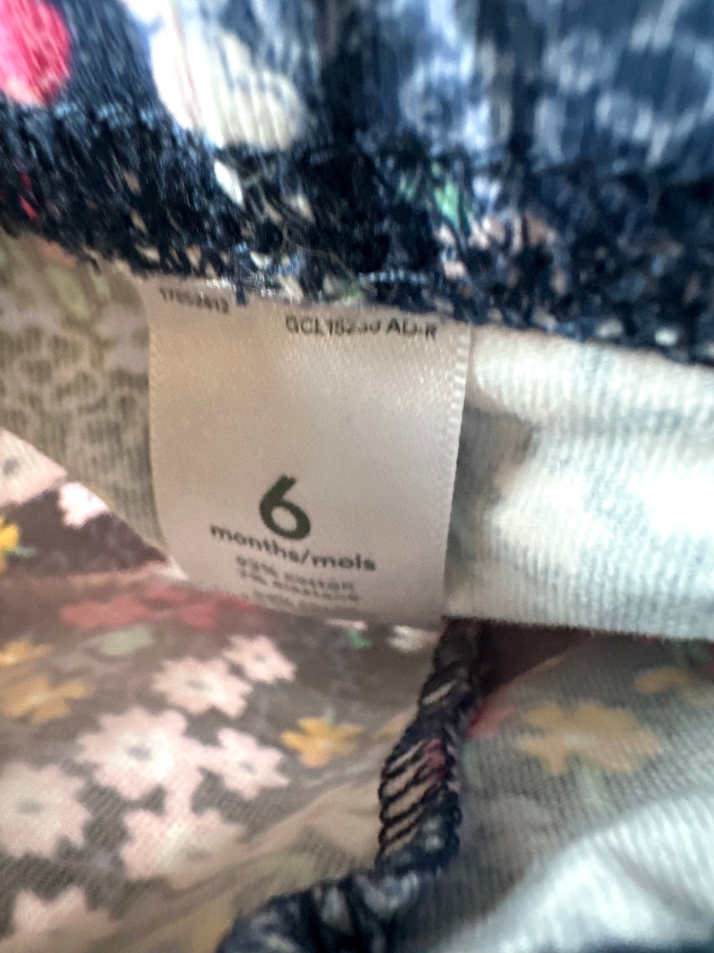 Colorful Flower Navy Pants / 6m