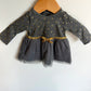Newborn Grey + Gold Dress / 0m