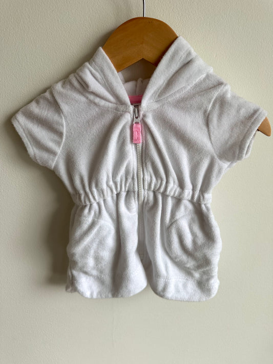 White Unicorn Zipper Top / 12m