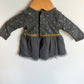 Newborn Grey + Gold Dress / 0m