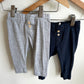 H&M Grey + Blue Pants (2) / 6-9m