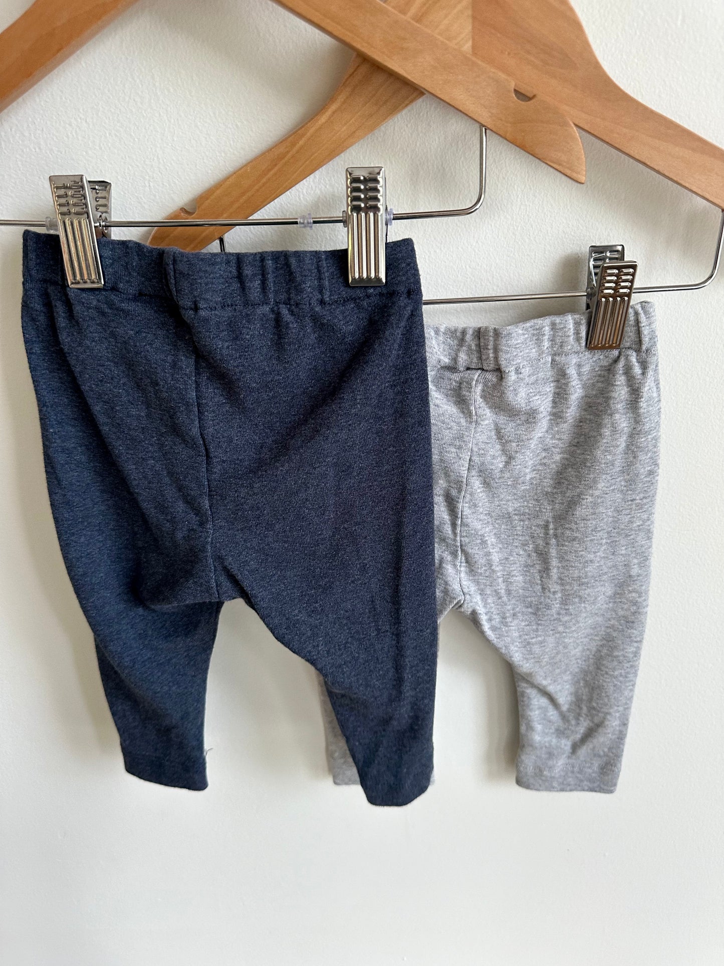 H&M Grey + Blue Pants (2) / 6-9m