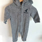 Hooded Grey Zipper Jumpsuit / 6-12m