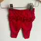 Red Ruffle Bottom Leggings / 3-6m