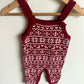 Red Christmas Overalls / 0-3m