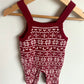 Red Christmas Overalls / 0-3m