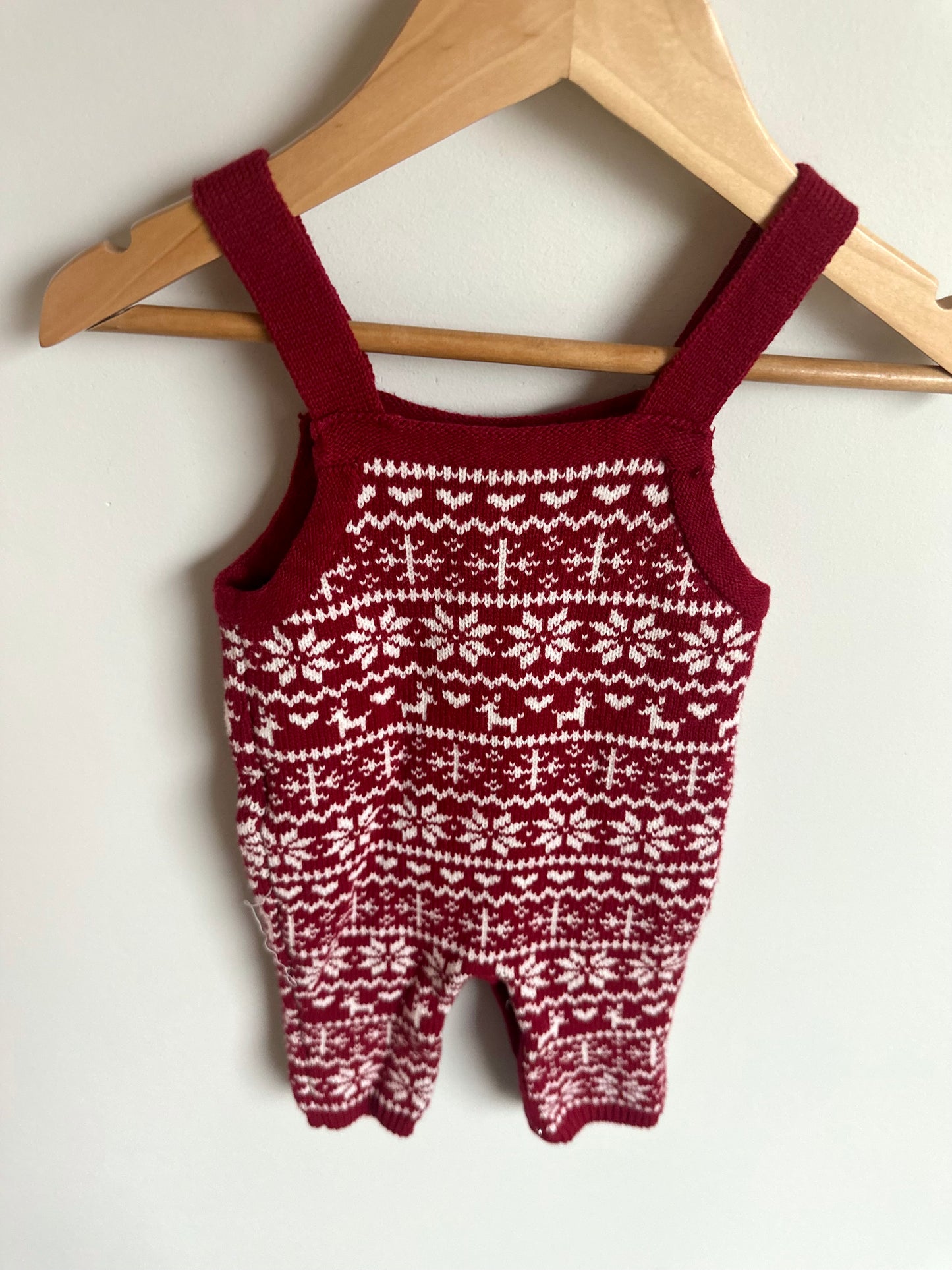 Red Christmas Overalls / 0-3m