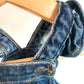 Ruffle Shoulder Denim Overalls / 6-12m