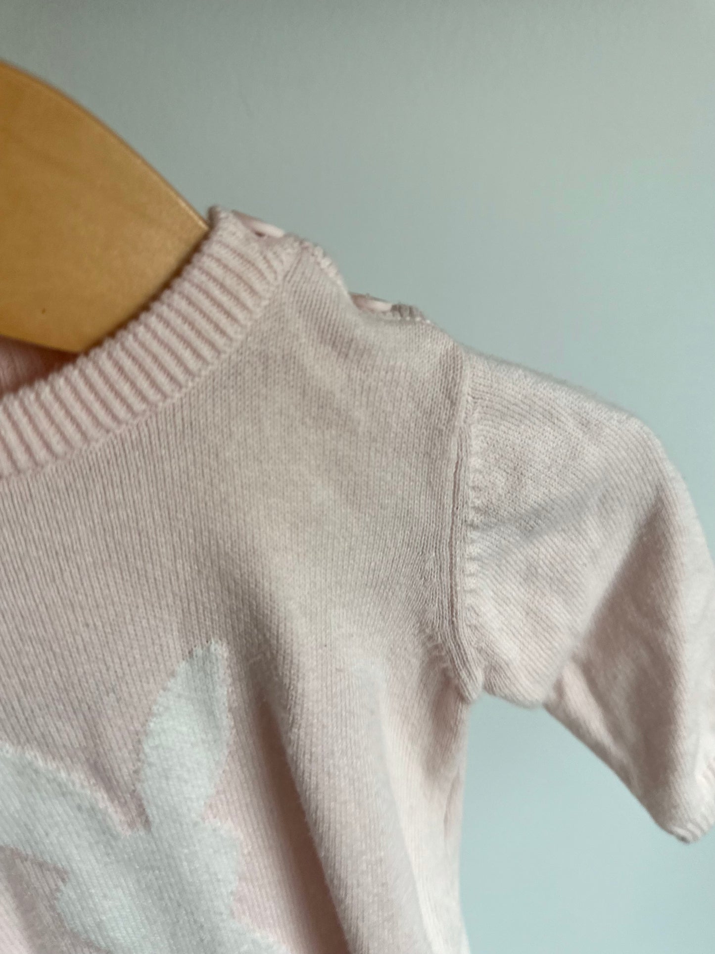 Pink Bunny Back Jumpsuit / 3-6m