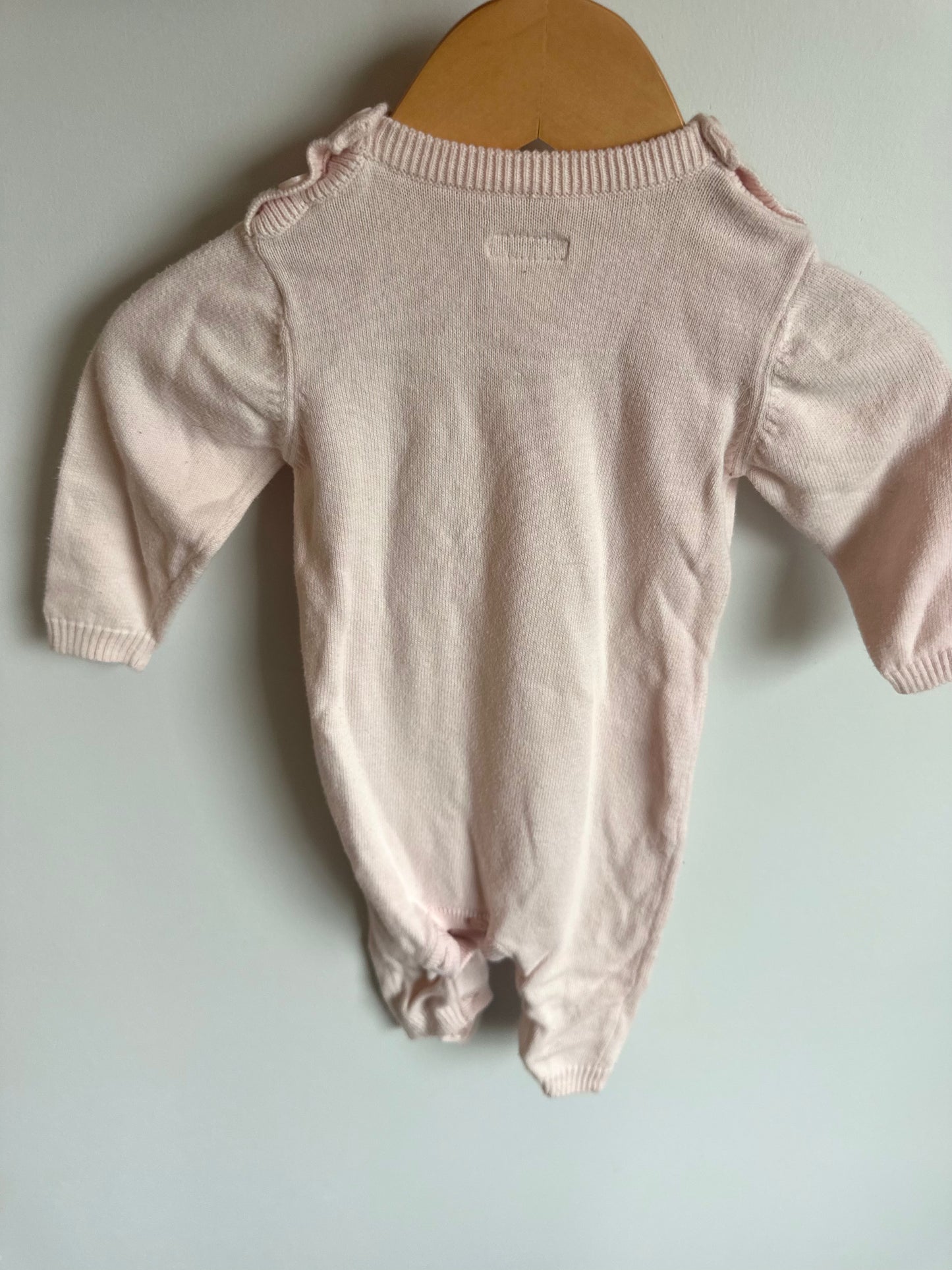 Pink Bunny Back Jumpsuit / 3-6m