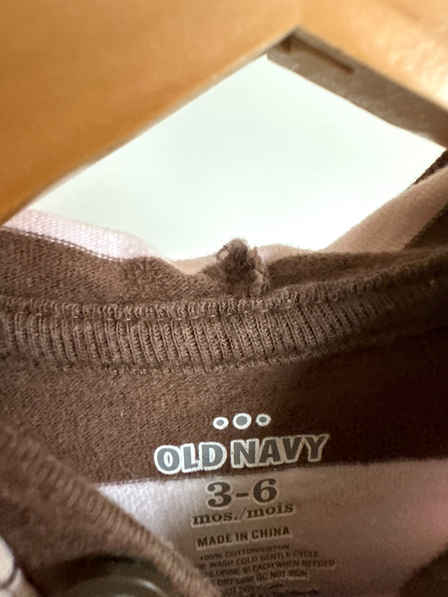 Brown + Pink Hood Jumpsuit / 3-6m