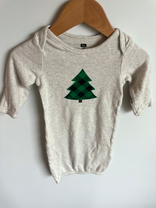 Christmas Tree Long Sleeve Gown / 0-6m
