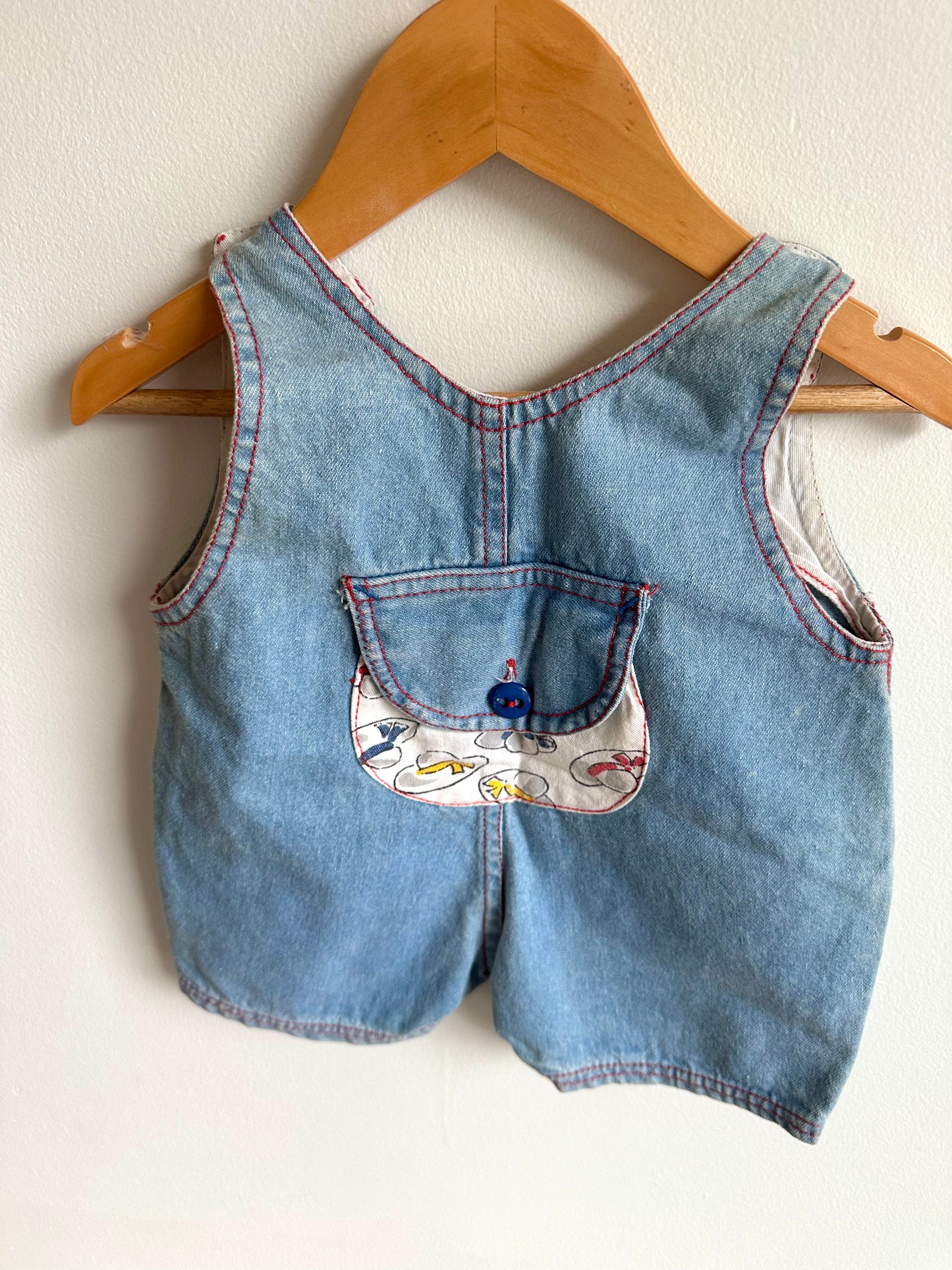 Vintage Deim Sun Hats Overalls / 12m