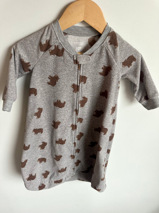 Bear Grey Sleeper Gown / 3-6m