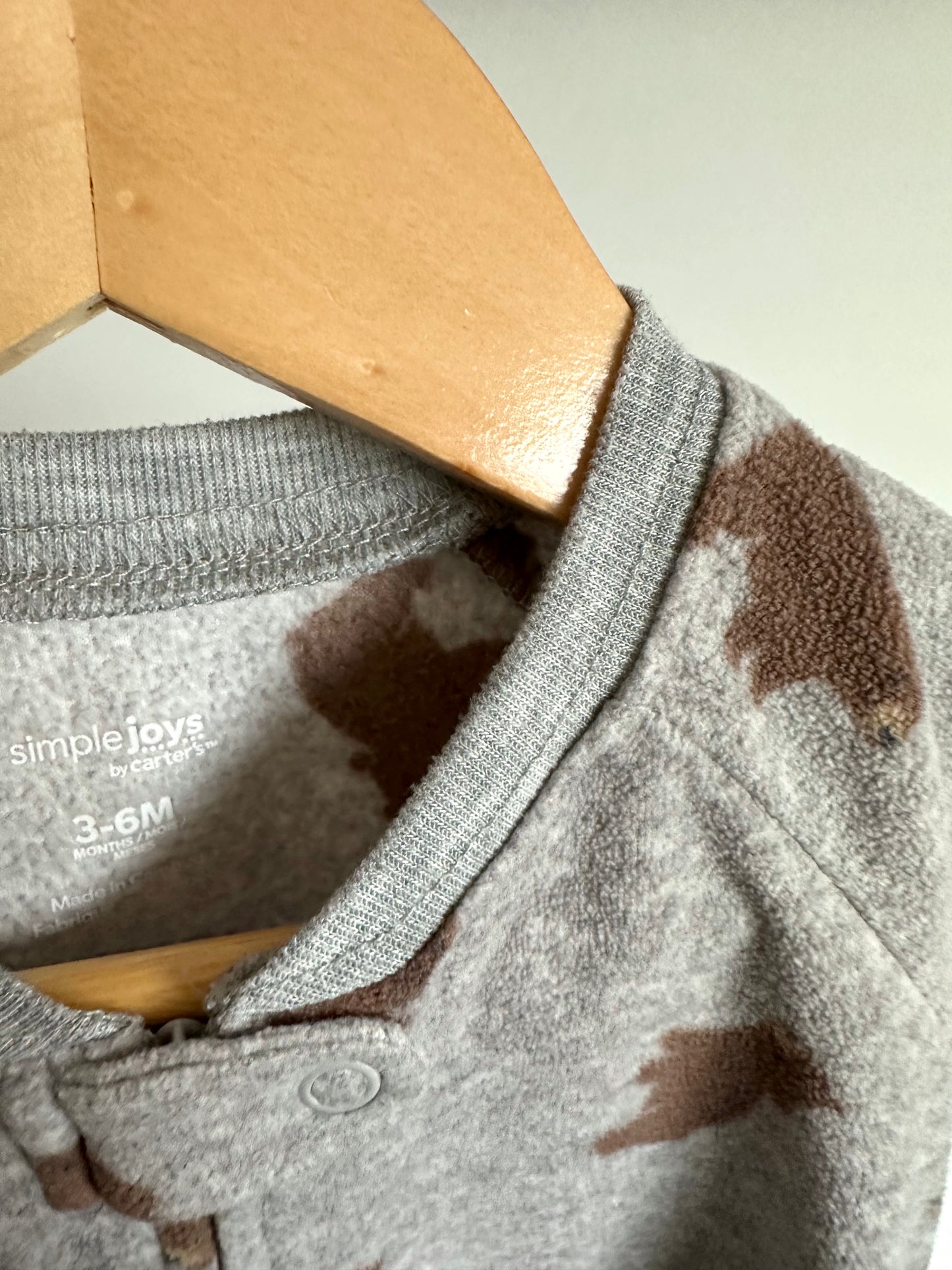 Bear Grey Sleeper Gown / 3-6m