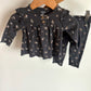 Ebony Floral Top + Pants Set / 6m